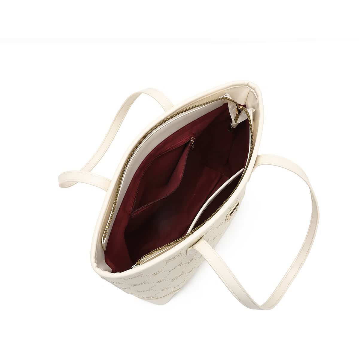 AFGH×粉红豹【联名款】可爱甜美高颜值Tote学生通勤上课上班托特包女 米色【赠送挂件+礼盒】