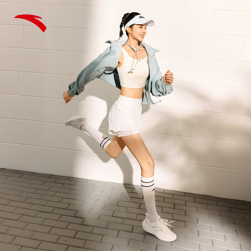 安踏女鞋运动鞋跑步鞋2026夏季新款轻便网面透气休闲减震软底女士鞋子 【店长推荐-夏季轻薄网面透气】象牙白-1 38