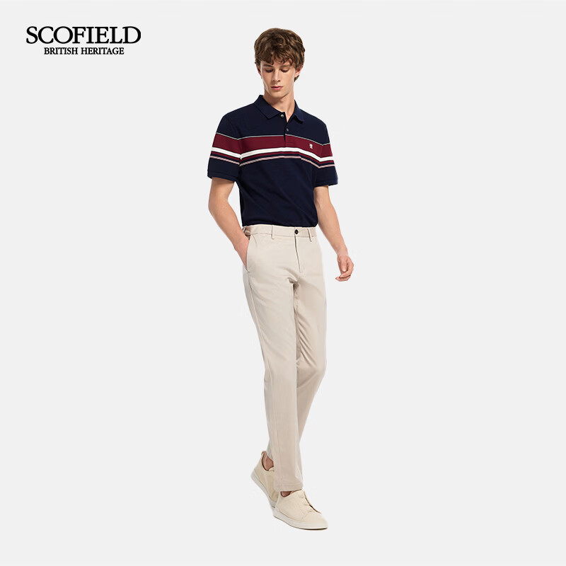 Scofield男装26年夏季新款商务通勤100%翻领休闲短袖舒适POLO衫男 藏青色 2XL (185)