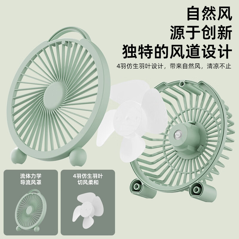 列文虎克 LEEUWENHOEKUSB桌面小风扇便携式家用日杂学生宿舍办公室迷你大风力卡通风扇 【4寸直插款】颜色随机1个