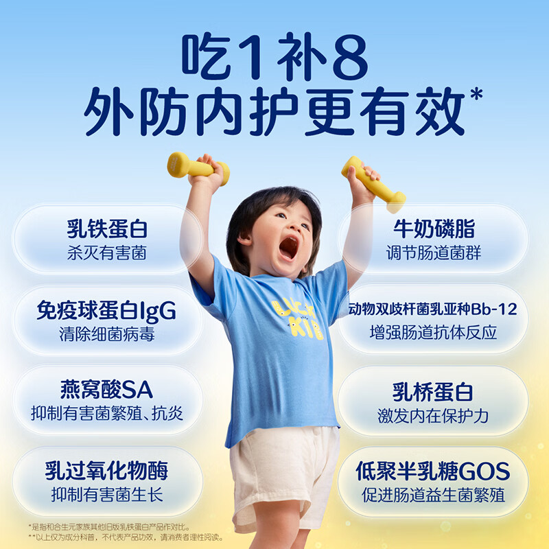 合生元（BIOSTIME）乳铁蛋白婴幼儿提高免疫力0-3岁 日常版小金盾疫球蛋白粉 30袋*1盒 【日常防护|复配专利】