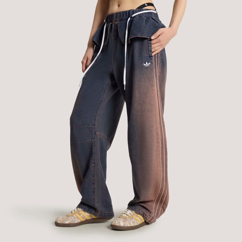 阿迪达斯（adidas）宽松运动长裤荷叶边牛仔裤KS0624 KS0624 均码 M