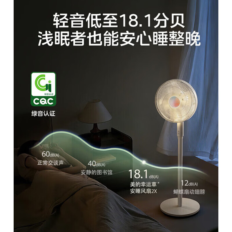 美的(Midea)幸运草安睡风扇直流变频电风扇落地扇四叶草一级能效轻音省电桌面台式立式两用电扇家用节能扇 【一键直拆水洗】SDJ30QJ