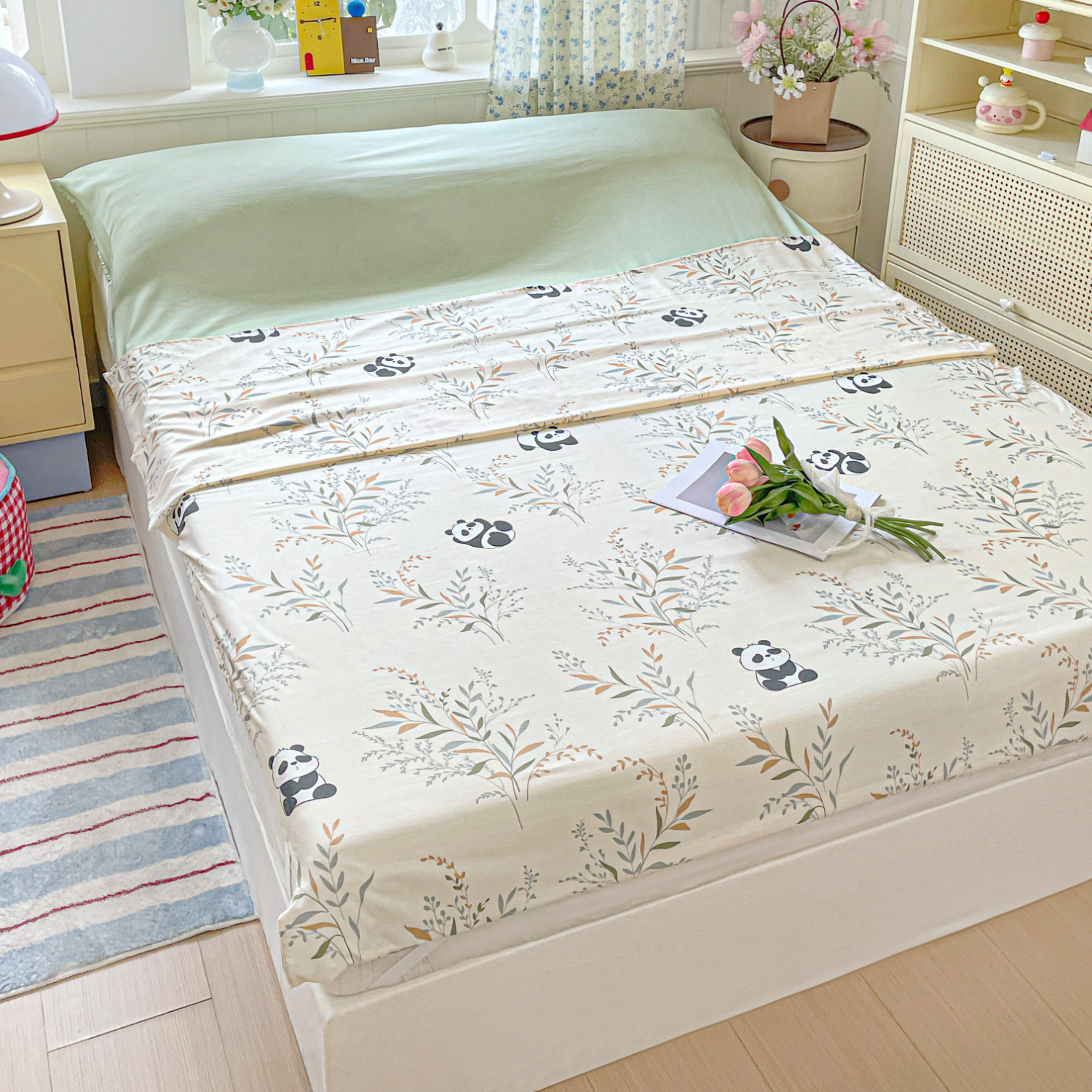 雅鹿A类旅行睡袋床单便携火车酒店隔脏睡袋 熊猫【A类面料 便携隔脏】 1.8*2.1M