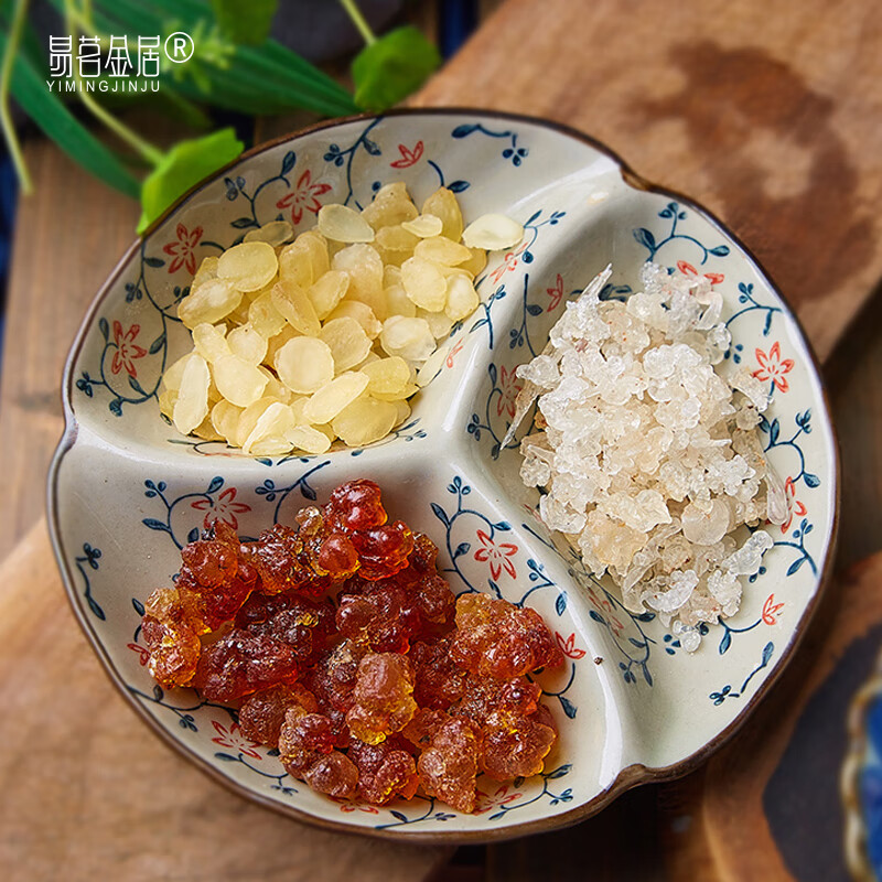 易茗金居桃胶+雪燕+皂角米 滋补养颜组合 雪燕150g+桃胶200g+皂角米200g 桃胶雪燕皂角米各1罐 共 550g*3罐