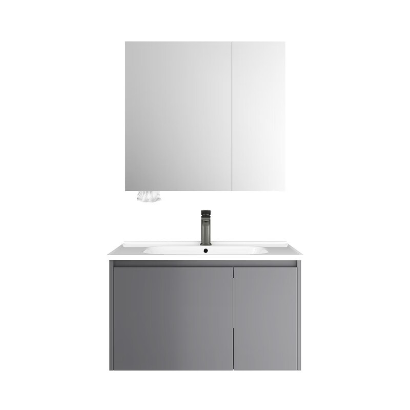 希箭（HOROW）实用收纳1606系列浴室柜组合多尺寸套装O2O（不含安装） 80cm【普通镜柜、高低分区收纳】