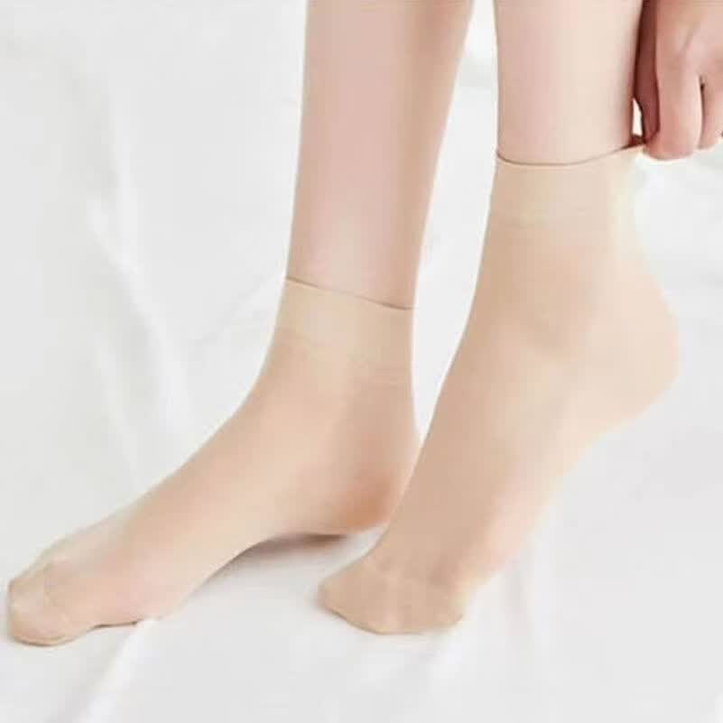 GEEZORO新款丝袜耐磨女士防勾丝肉色包芯丝面膜袜子夏季薄款短袜黑丝 黑色 10双 均码