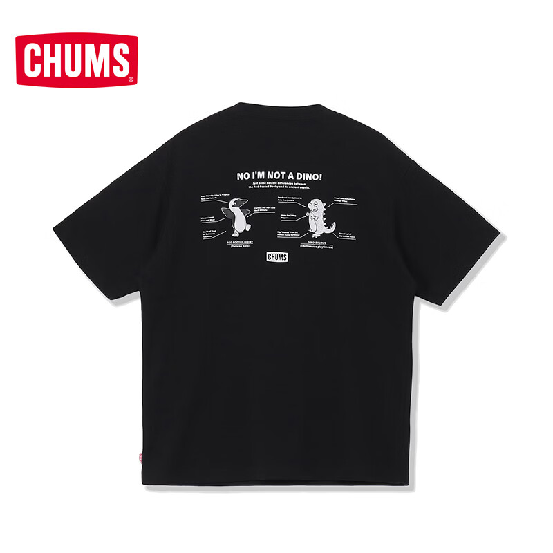 CHUMS洽洽鸟户外运动短袖T恤宽松透气印花棉感快干休闲上衣CH01-2757 CH01-2757-K001 M (170)