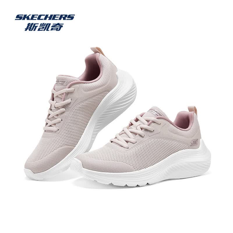 斯凯奇（Skechers）春夏新品女款休闲运动鞋轻便透气舒适耐磨百搭纯色鞋子 自然色/NAT 37