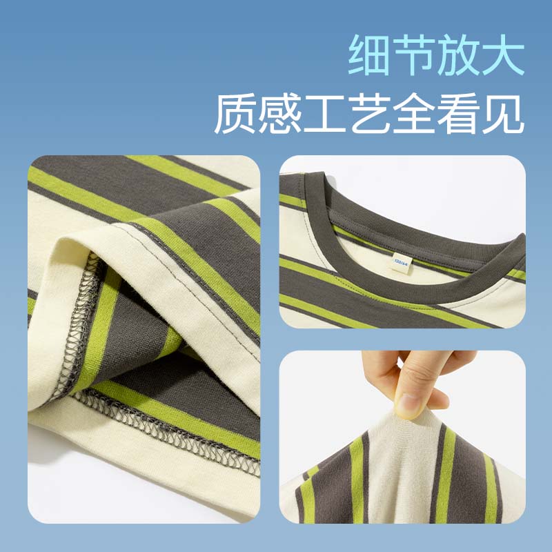 贵人鸟童装男童短袖t恤中大童纯棉透气半袖两件装儿童夏季运动服 杏灰/G绿鸟硅胶K-薄荷绿/G贵人鸟白刻字膜K 160 160cm 【推荐体重80-100斤】	