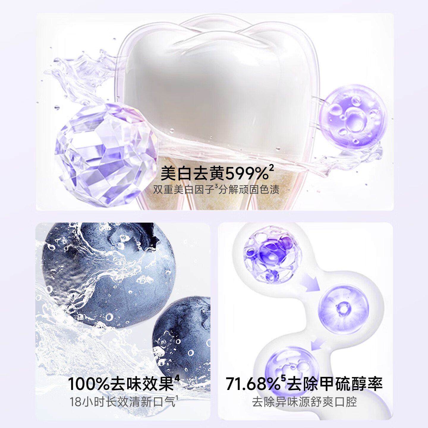 芮度【三支装】专研色修美白牙膏多效美白牙膏去黄清口臭牙膏七天美白 【100%正品--不含氟--3支装】 3支x100g--【去黄清口臭】