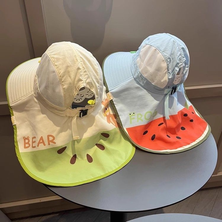 L小红书同款儿童夏季AA R款粉色 儿童防晒帽