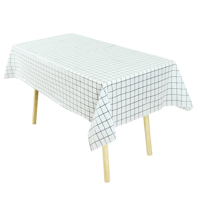 迦图鲮一次性防水防油野餐桌布长方形桌小清新黑白格子徽派餐布加厚塑料 1.0X1.4m 奶油甜品 10张/袋