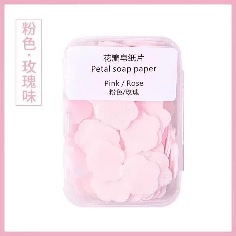 【严选直发】短期旅游便捷式肥皂片香皂纸一次性用品洗漱用品外出 粉色【玫瑰】1盒装
