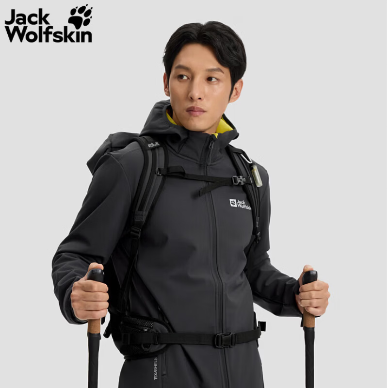 jackWolfskin德国狼爪男款连帽软壳衣夹克
