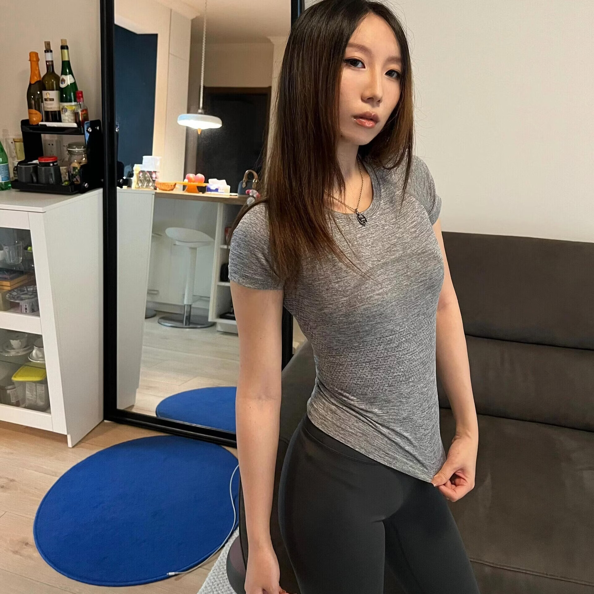 露露swiftly短袖女士运动短袖 T 恤 2.0速干透气高弹裸感面料运动 板岩灰 (带标) XL /8码(120-135斤)