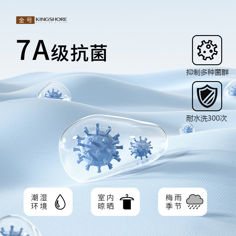 金号（KING SHORE）纯棉7A抗菌防臭毛巾新疆棉加大加厚A类柔软吸水不掉毛洗脸洗澡 蓝绿灰（三个颜色各一） 3条 99g 74cm*34.5cm 一条毛巾