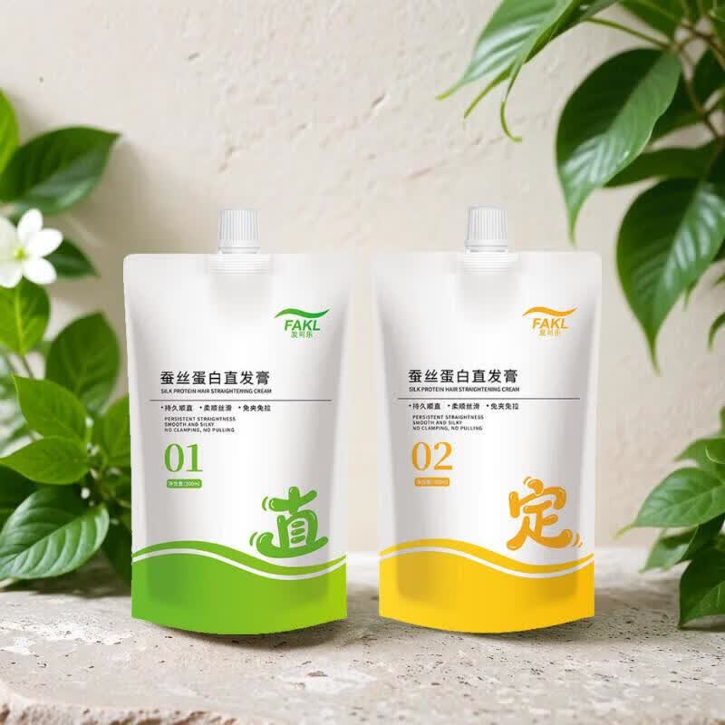 发可乐拉直蛋白矫正直发膏刘海矫正软化剂头发柔顺胎毛定型药水免拉家用 免拉免夹-沙龙专供 600ML 漂发/烫发液 直发膏