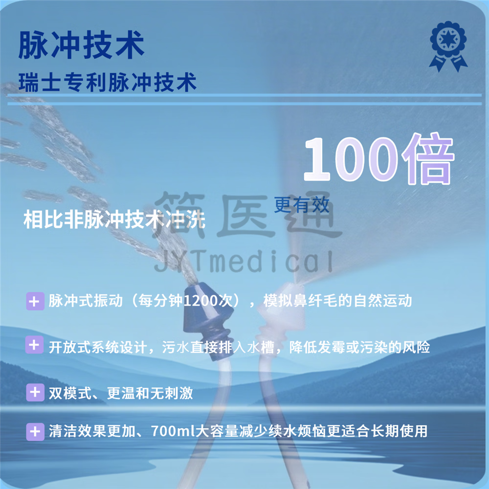 SinuPulse Elite高级脉冲式缓解鼻塞鼻腔刺激鼻窦感染冲洗大容量电动洗鼻器