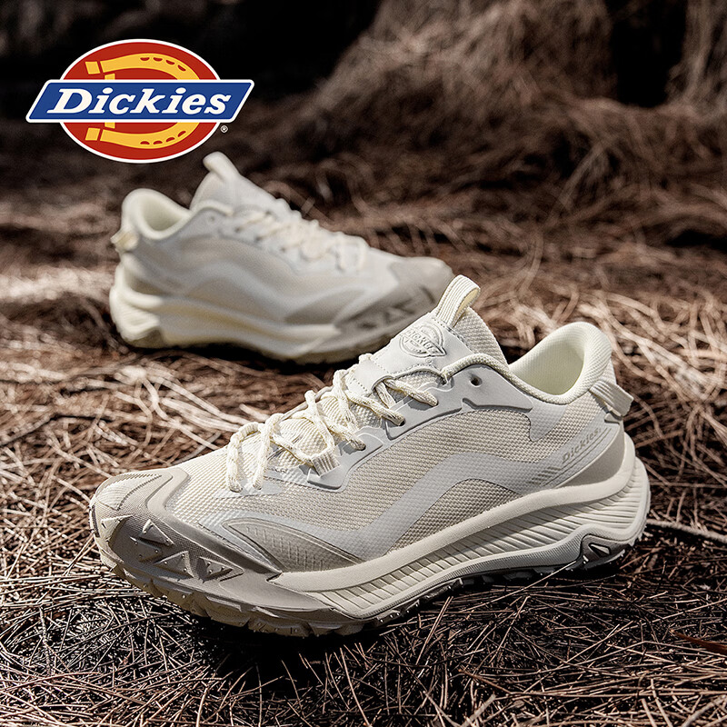 Dickies男鞋夏季2026新款老爹鞋男增高鞋子软底男士休闲鞋户外登山运动鞋 米色 42