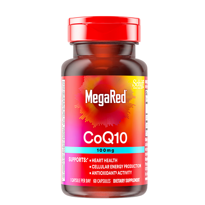 MegaRed辅酶q10胶囊100mg 60粒 养护心脏 补充能量 美国原装京东自营进口