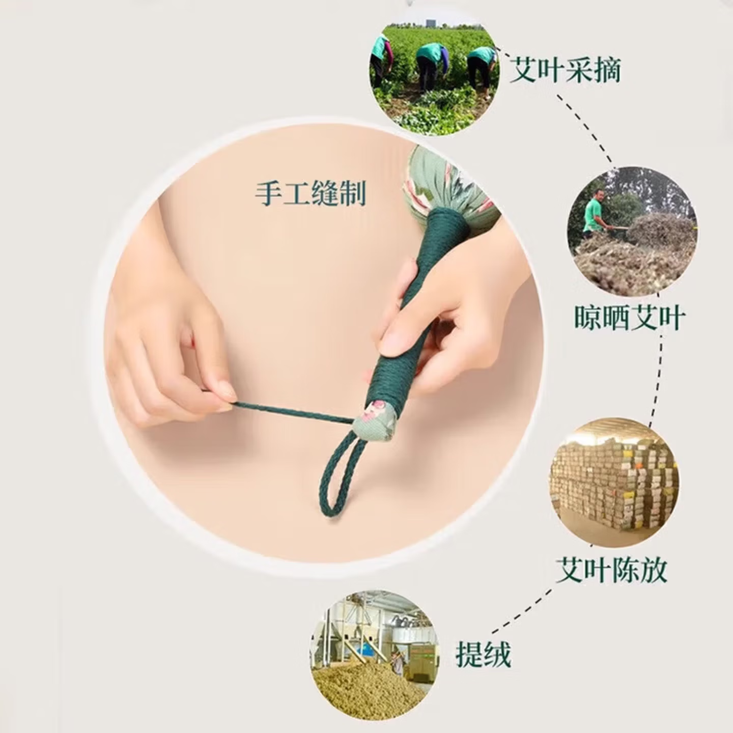 手工按摩锤捶背神器颈椎颈肩多功能艾草养生锤敲胆经锤 一个(颜色随机)