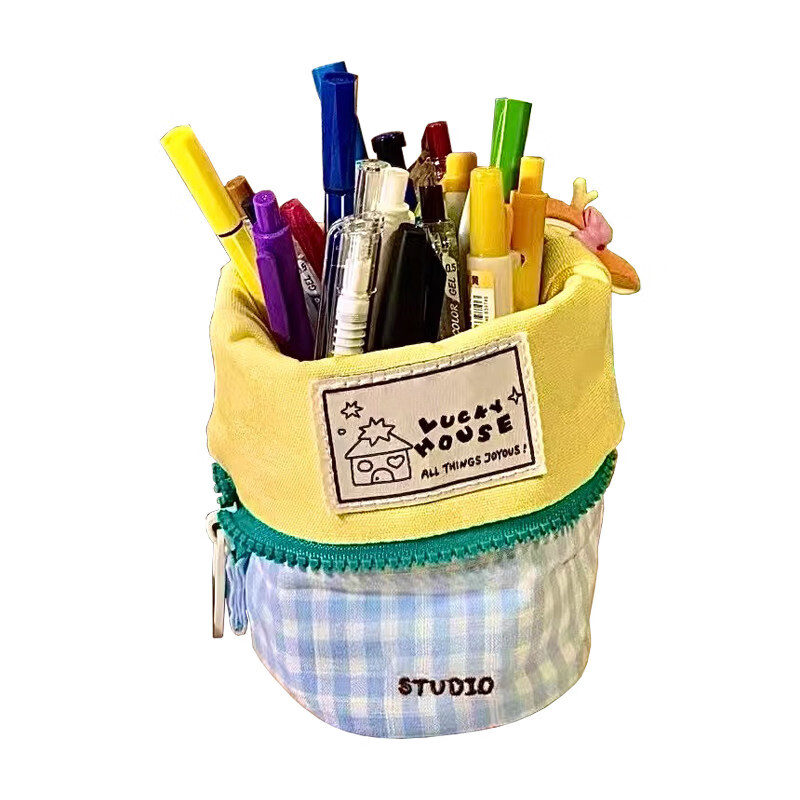 何佳功cupcake竖翻书帆布文具收纳盒大学生高颜值日系简约笔筒 全套3个每款各1个