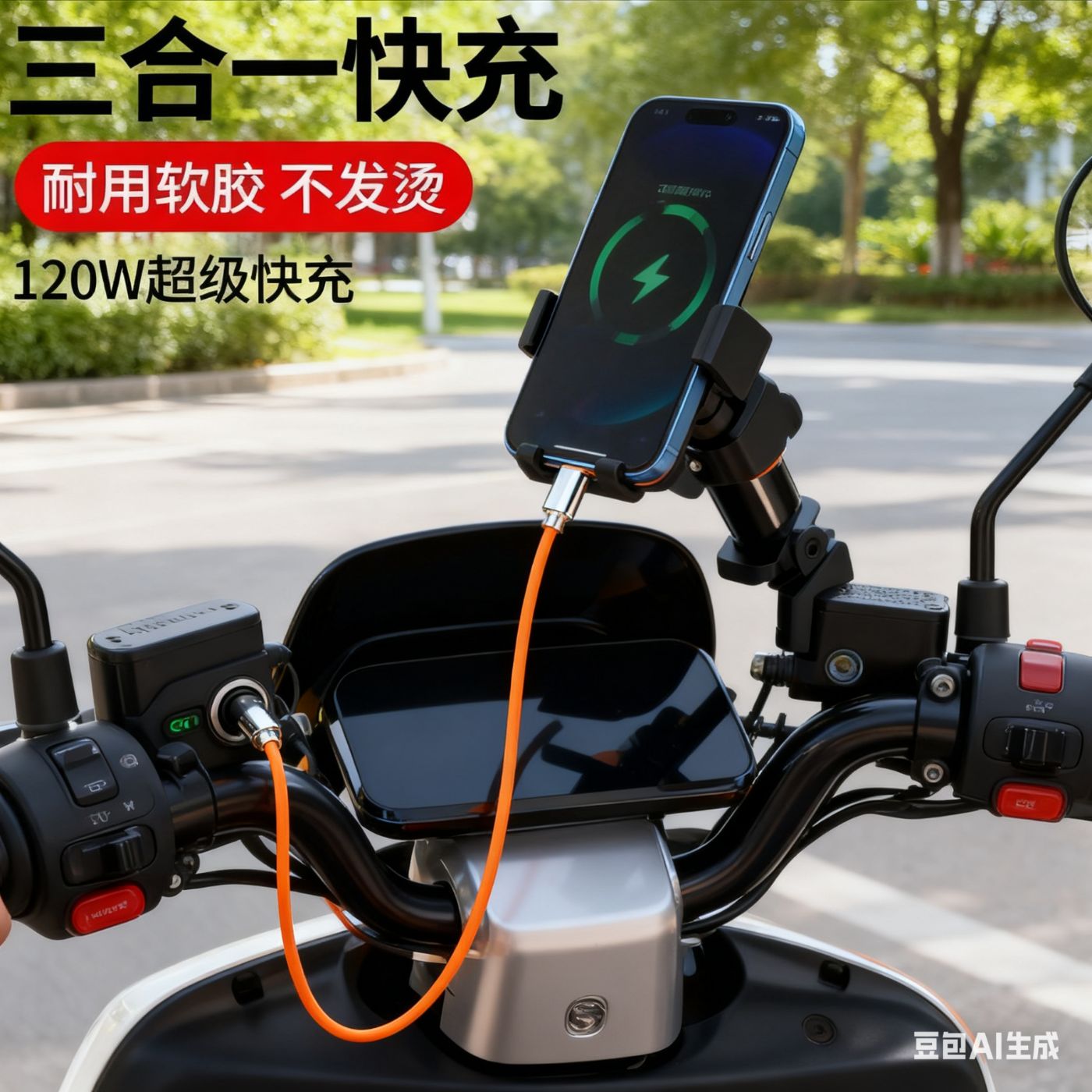 电动车快充三合一快充手机充电数据线一拖三 120w超级快充【裸线) 京东折扣/优惠券