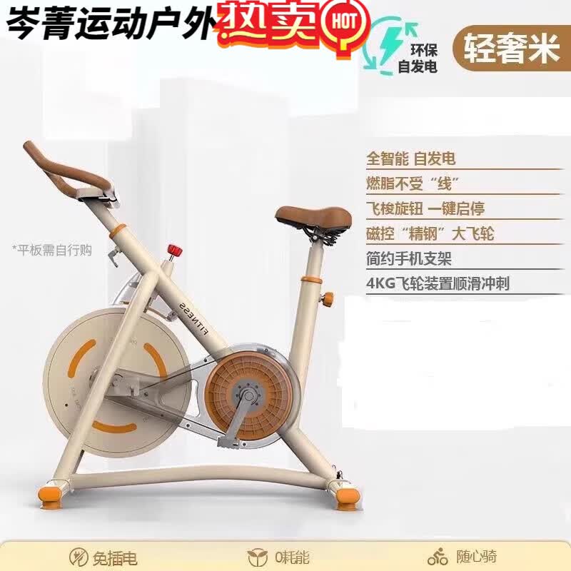 伽文动感单车家庭健身单车室内健身器材单车男女运动单车 轻奢米 低配