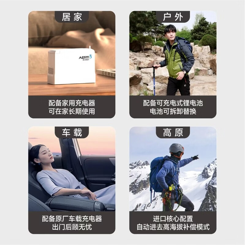 爱尔泰AERTI便携式制氧机高原户外吸氧机医用小巧车载氧气机APOC-5 APOC-5便携式制氧机