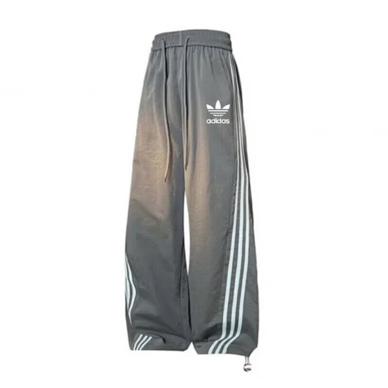 阿迪达斯（adidas）2026新款三叶草工装休闲裤速干扭扭裤男女夏季薄款宽松直筒阔腿裤 阿迪达斯三叶草藏青色 2XL 身高180-185CM 170-190斤