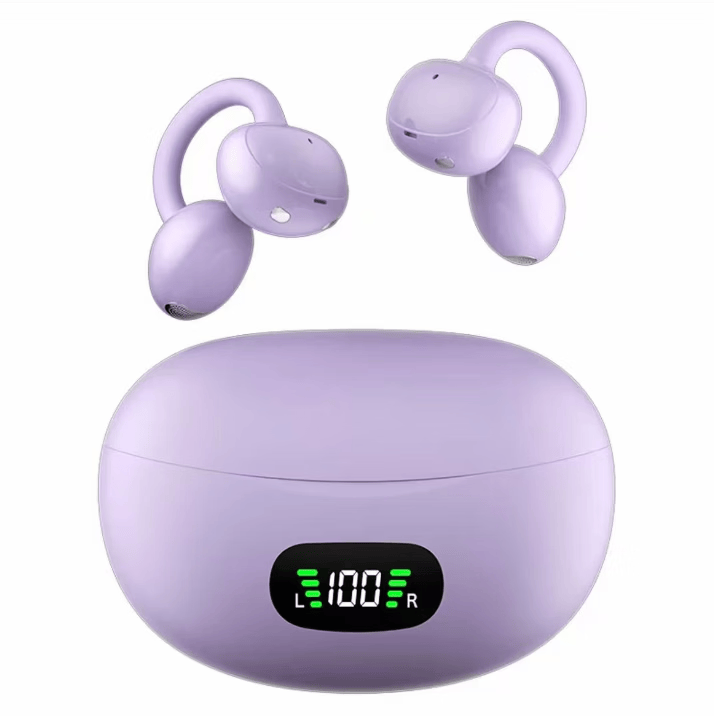 雷登（OHAYO）【新款顶配丨AI同声传译】A8蓝牙耳机无线降噪耳夹式实时翻译运动游戏无感延迟开放不入耳长续航 薄雾紫【智能Ai+杜比级全景音+云感佩戴】
