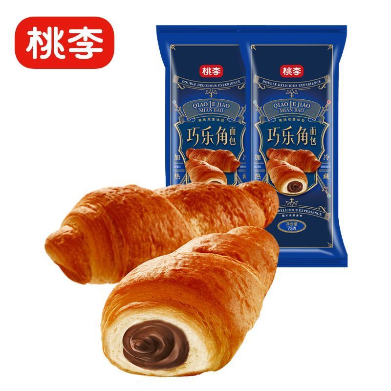 味上新]桃李面包巧乐角面包75g*6多种口味可选起酥整箱组合装 巧克力