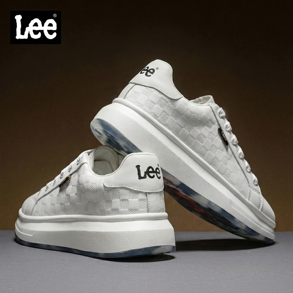Lee男鞋休闲鞋设计感增高小白鞋男生时尚经典板鞋舒适百搭白色鞋子男 白色【主推款】 42 【偏大/请拍小一码】