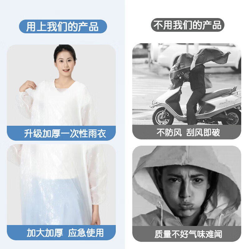 其他钓鱼配件雨衣一次性加厚加长成人儿童雨衣防暴雨垂钓用品 白色-套头款【秒杀款】