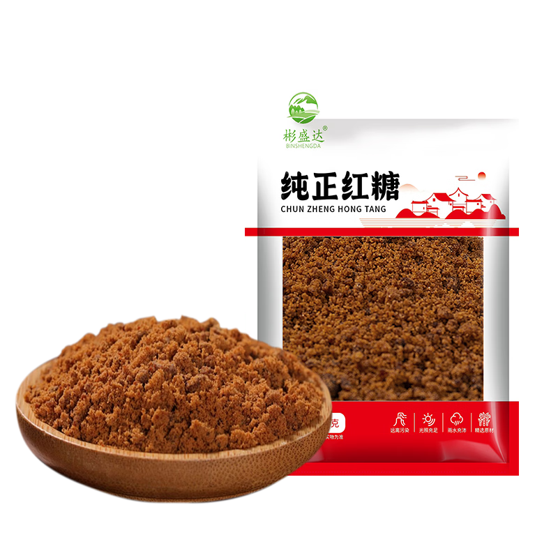 彬盛达白砂糖黄冰糖红糖 红枣莲子银耳干货 红糖400克