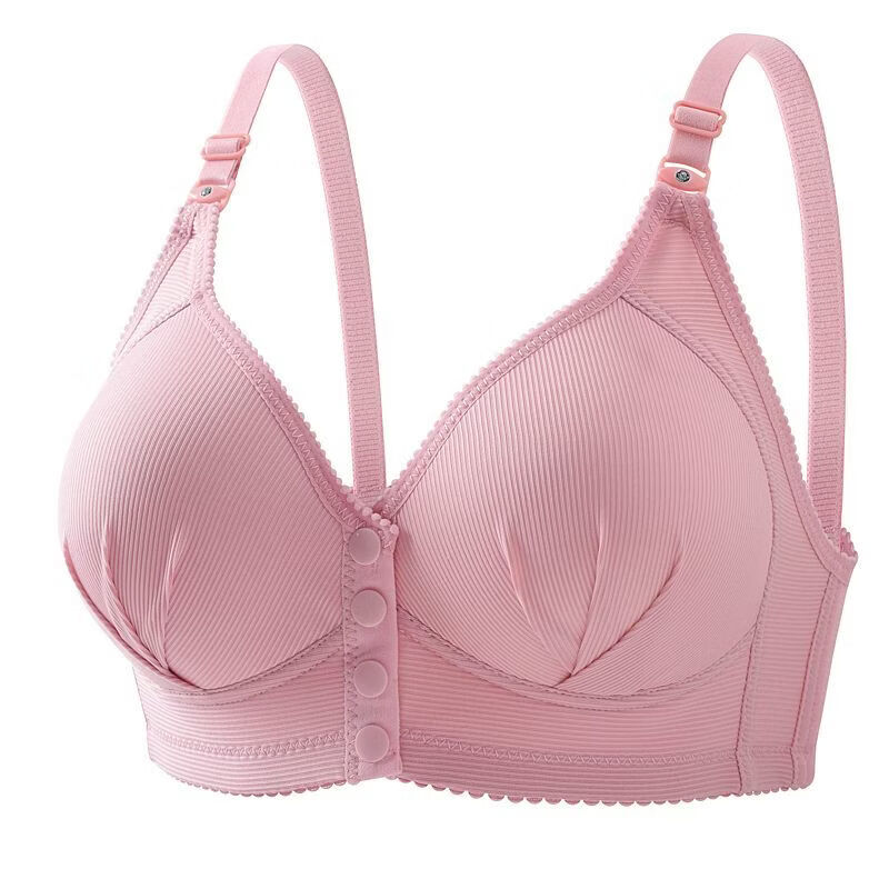 GEEZORO新款前开扣大码无钢圈妈妈罩杯哺乳内衣孕妇文胸产后喂奶胸罩薄款 黑色 80A 36/80适合120斤以内