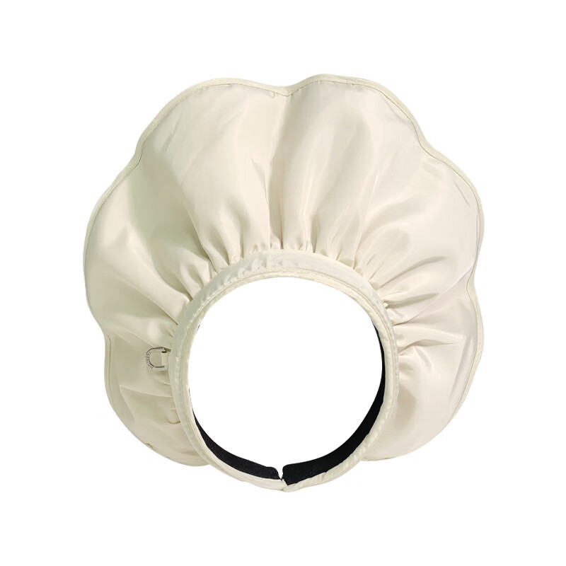 遮阳帽贝壳空顶可折叠显脸小透气大帽檐夏季户外跑步 米白