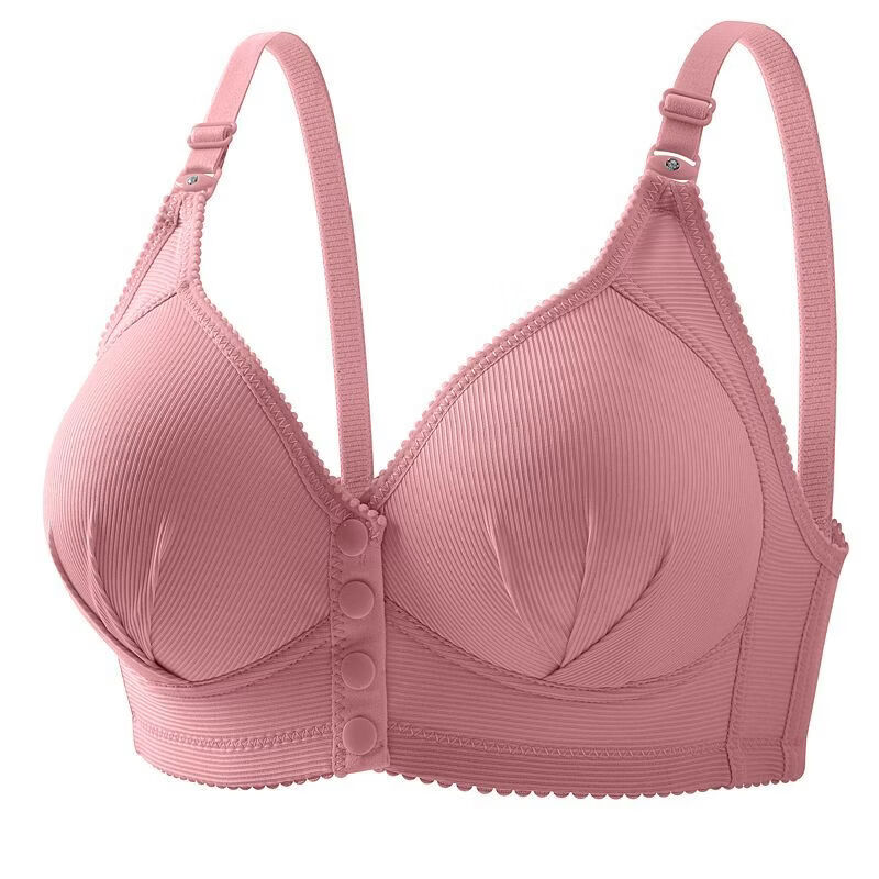 GEEZORO新款前开扣大码无钢圈妈妈罩杯哺乳内衣孕妇文胸产后喂奶胸罩薄款 黑色 80A 36/80适合120斤以内