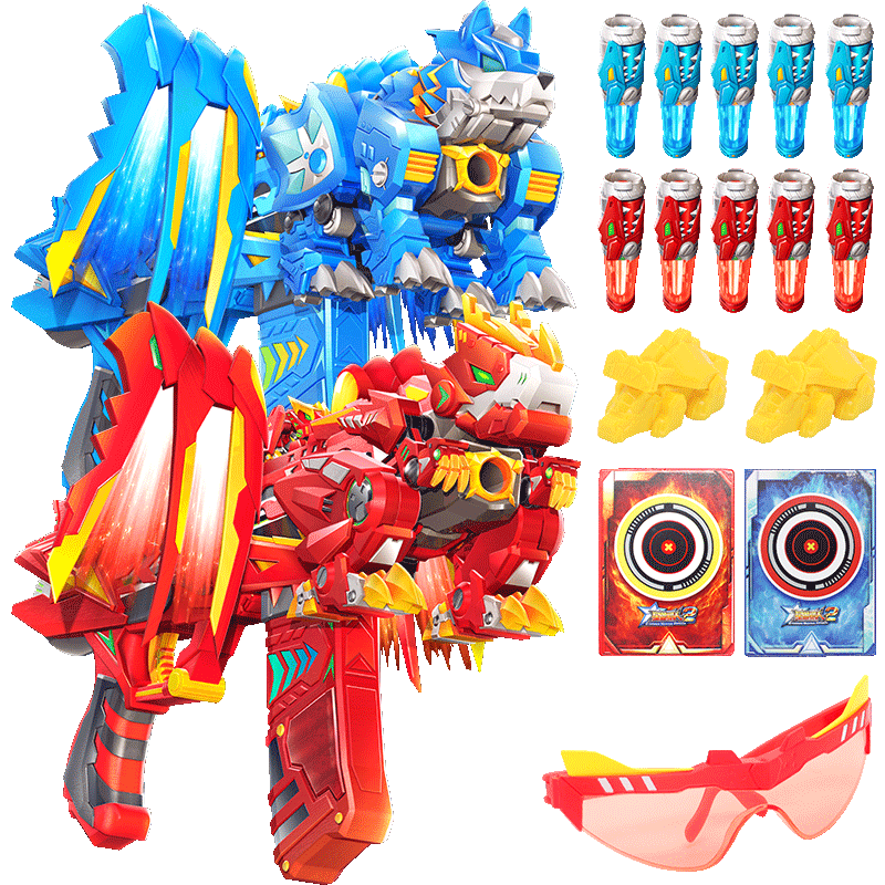兽猎人2动漫玩具 激战奇轮3可变形软弹枪机器人 对战神枪玩具套装凯炎