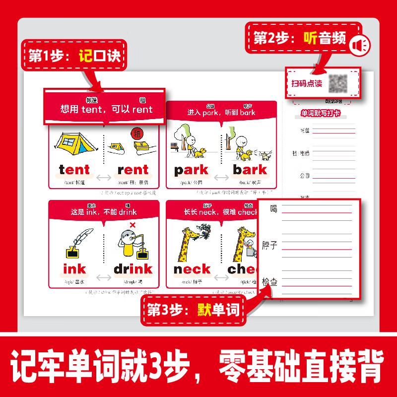 当当2026开心漫画小纸条小学单词语法音标小学英语必背单词800词单词速记手册小学英语语法一本通英语语法口诀巧记速记音标和自然拼读 漫画小纸条-英语语法+单词+音标