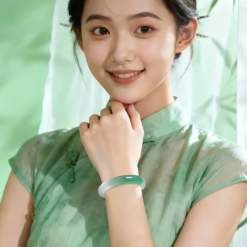 半山半水年轻款玉髓手镯女款2026新款玉镯子520送女朋友生日礼物 【高品质】半山半水玉髓手镯59-60【适合125-135斤】
