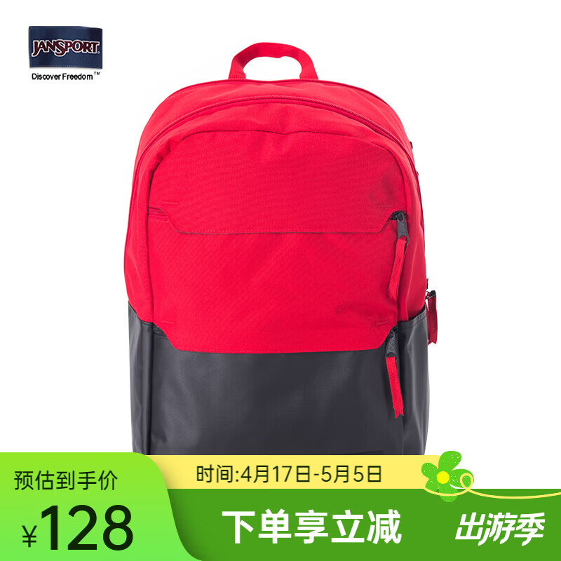 JANSPORT杰斯伯双肩包户外旅行包功能背包男女生本命年红包5XP 3P645XP-新年红（电脑隔层+水杯侧袋）