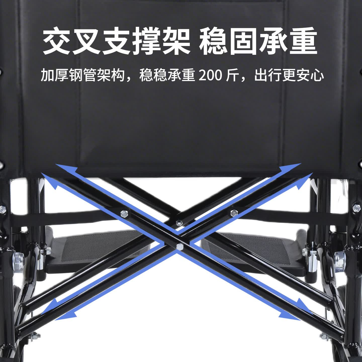 筱明老人专用手动轻便折叠轮椅家用医用骨折可折叠四轮代步车医院同款 【高端护理】24寸钢丝辐条轮坐便款