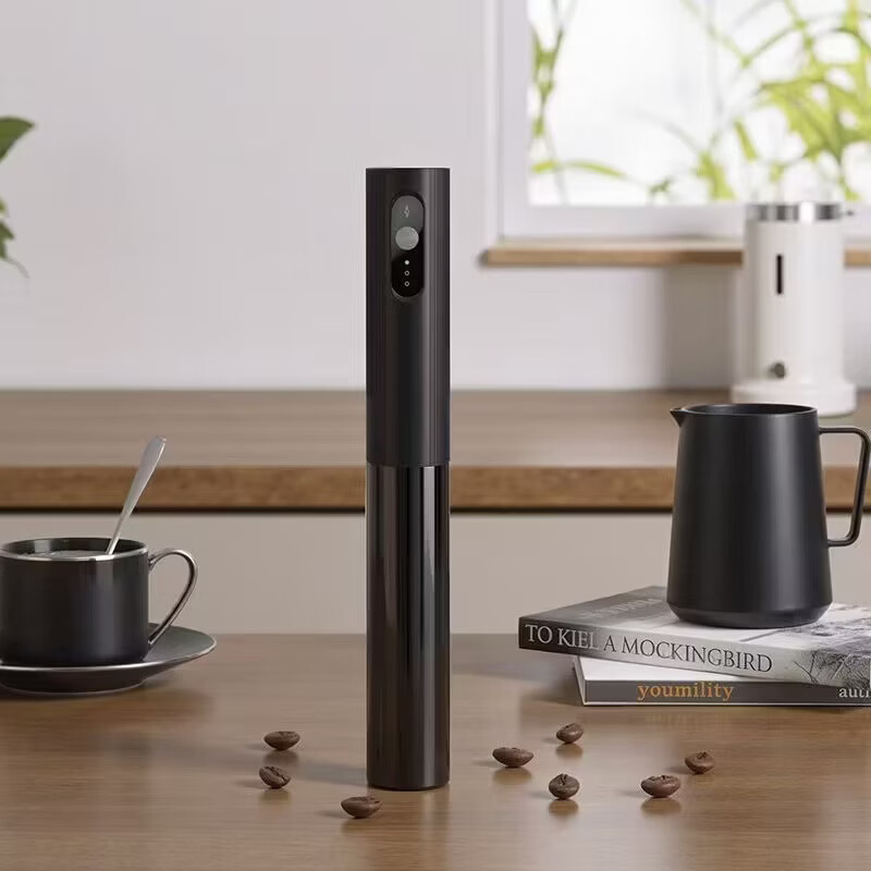 电动奶泡器带收纳盖子充电咖啡打泡器家用手持无线牛奶搅拌打发器 纯白 1个 充电款【圆键白三挡变速】奶泡器