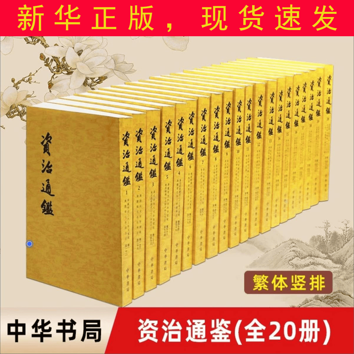 【正版图书】资治通鉴(共20册) 中华书局 原文繁体竖排SN9582SN3754SSN6869 [官方正版]资治通鉴(共20册)中华