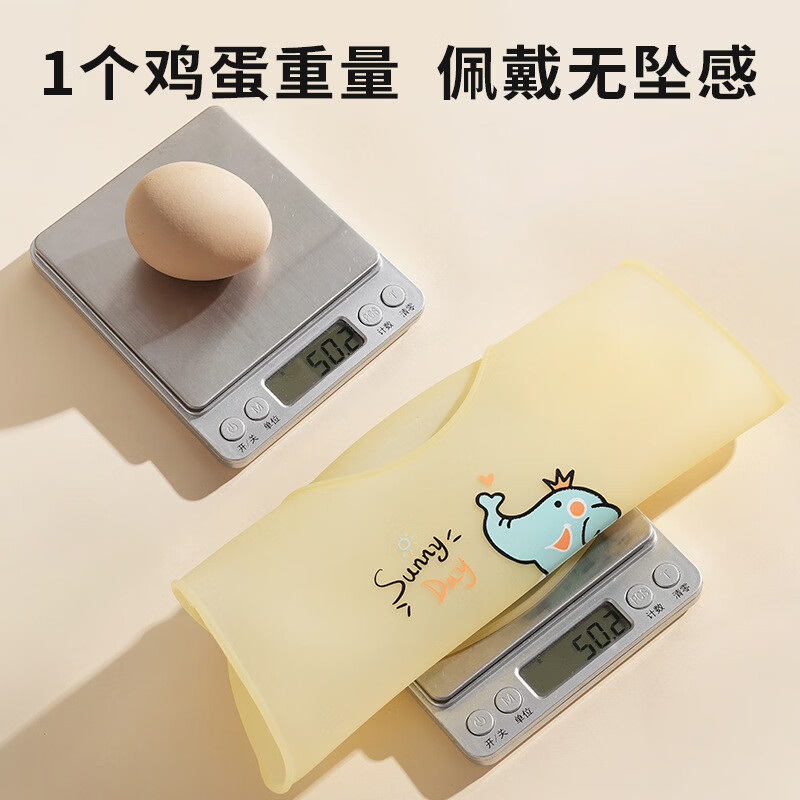 新款硅胶围兜婴儿超轻夏季卡通可爱宝宝吃饭兜儿童薄款防水围嘴 围兜-绿色+收纳盒