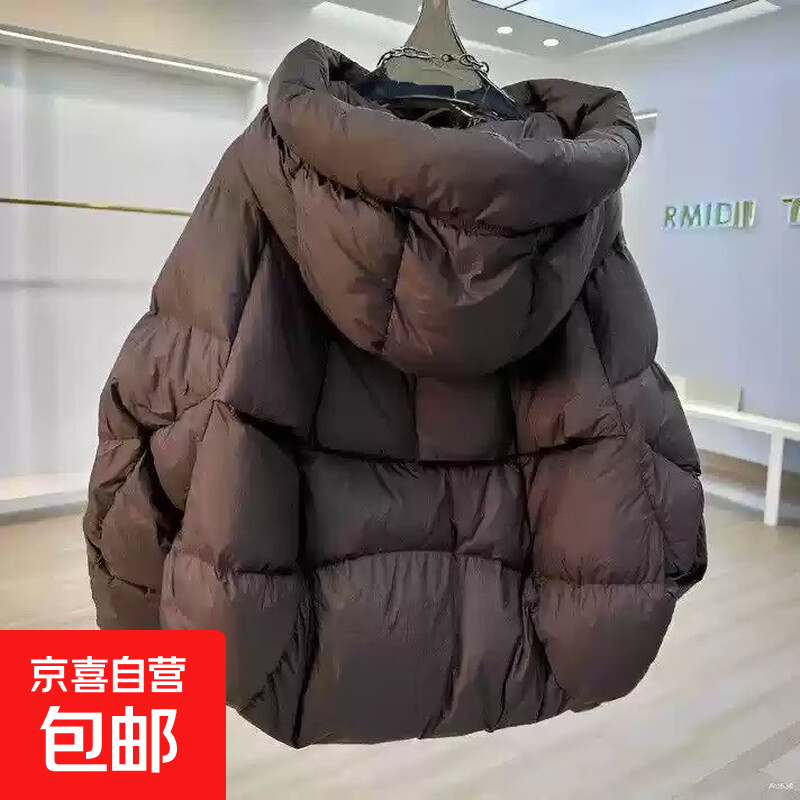 2025年新款秋冬时尚简约短款棉服女装时尚洋气宽松加厚保暖外套潮 咖色 S （75-105斤）