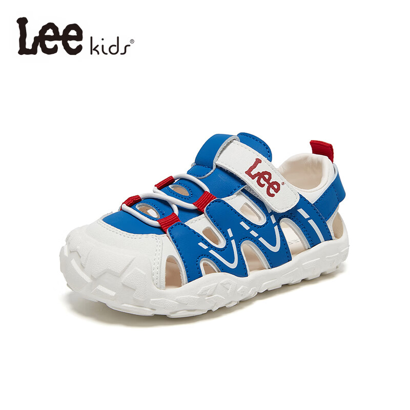 Lee童鞋夏季新款儿童涉水沙滩鞋男童中小童包头镂空休闲凉鞋女童 蓝色 32 【建议脚长195-200mm】