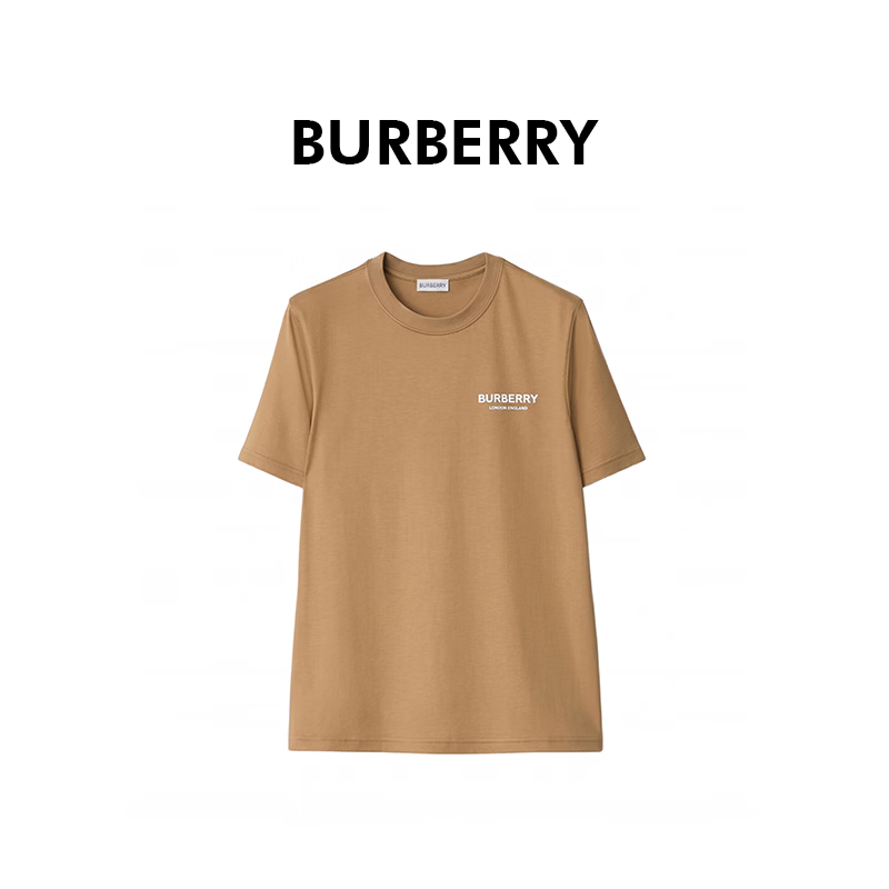 BURBERRY巴宝莉女士米色徽标装饰棉质字母常规T恤81042551 M 礼物